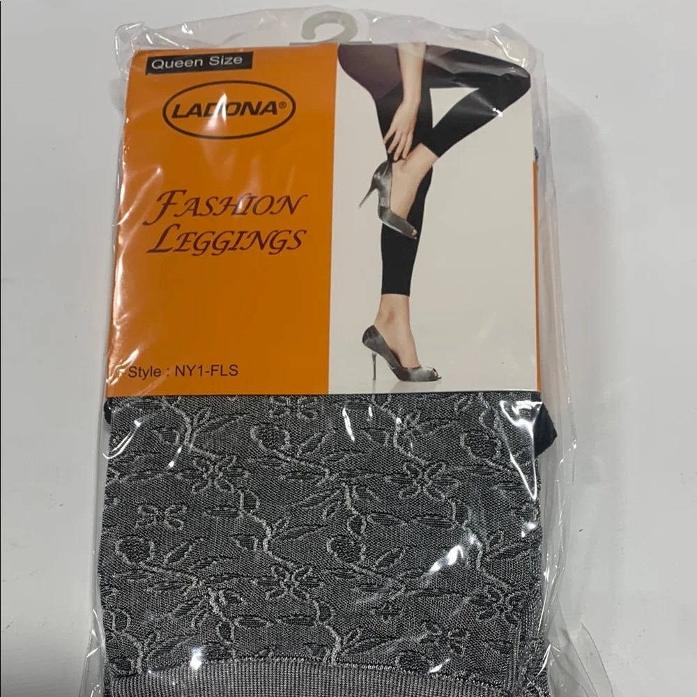 Grey Fashion Leggings/ Tights LADONA‎ - 80’s Leggings with Pattern 6135-4 Grey